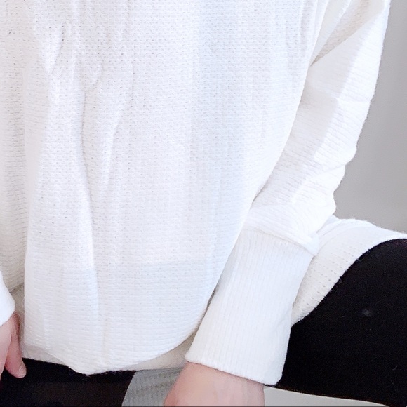 Cowl Neck Knit Sweater TOP - WHITE - Picture 4 of 5